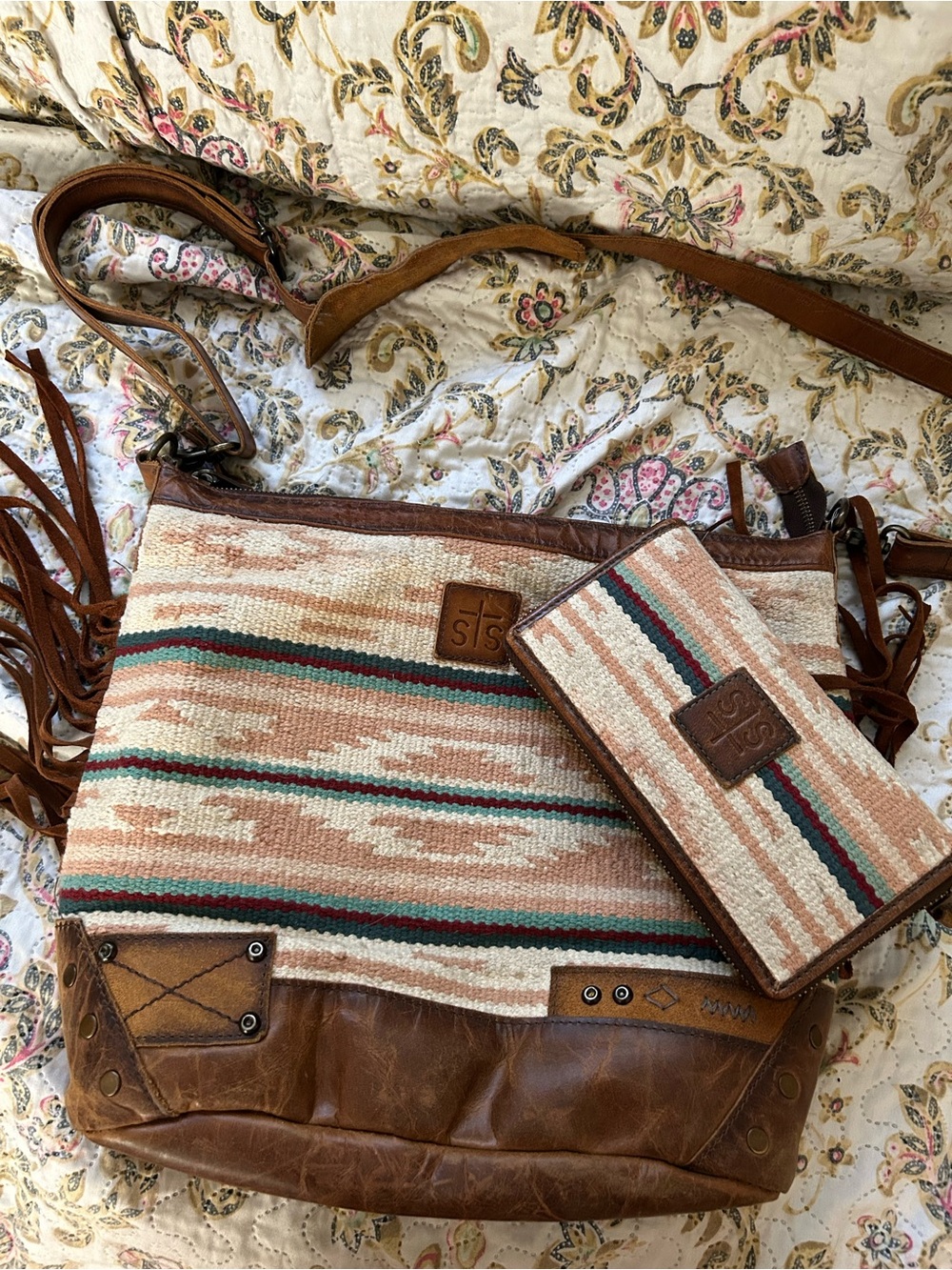 STS palomino fringe crossbody and matching wallet